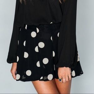 Show Me Your Mumu Skirt Black and White Polka Dot